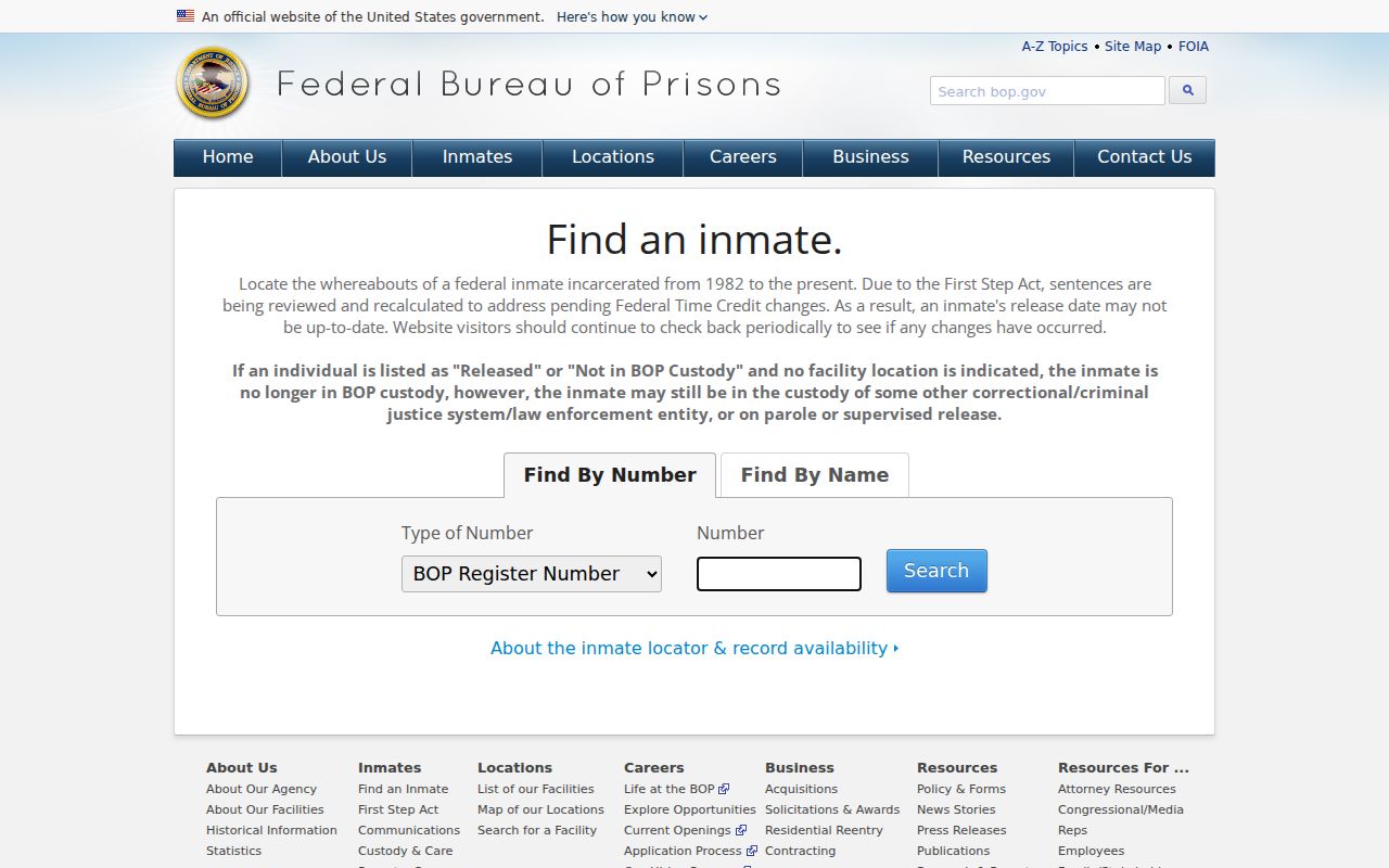 Federal prison locator for custody linked to Blackwell criminal records