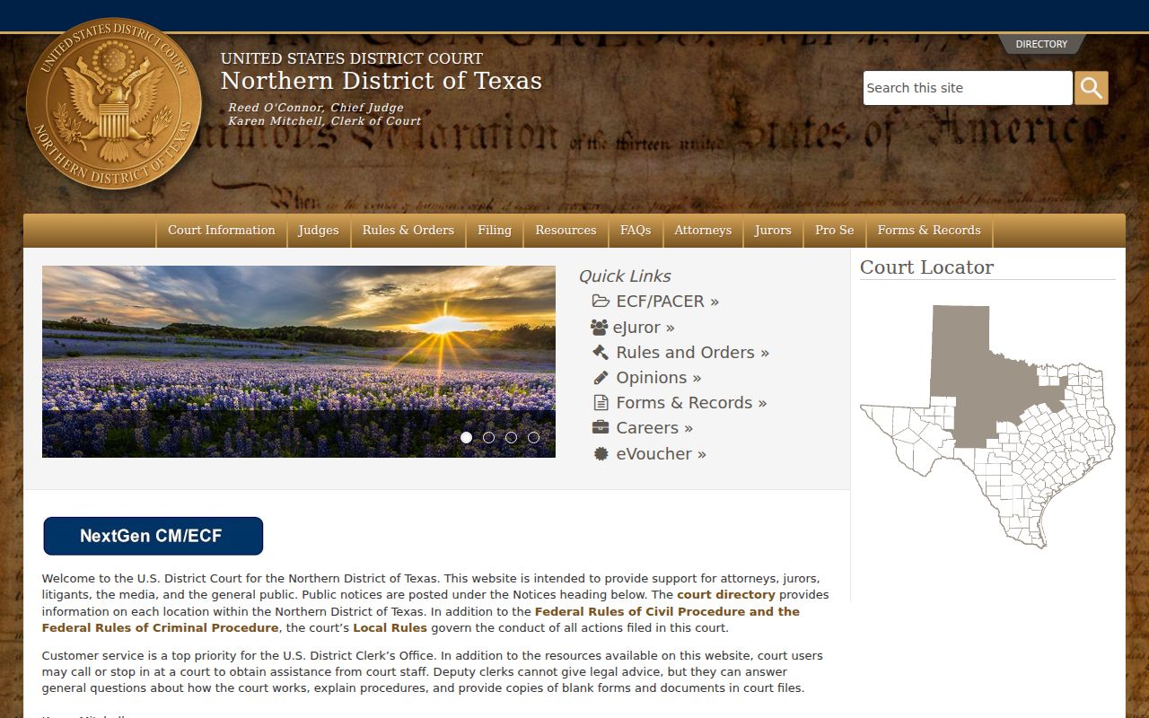 Northern District of Texas source for federal Blackwell criminal records