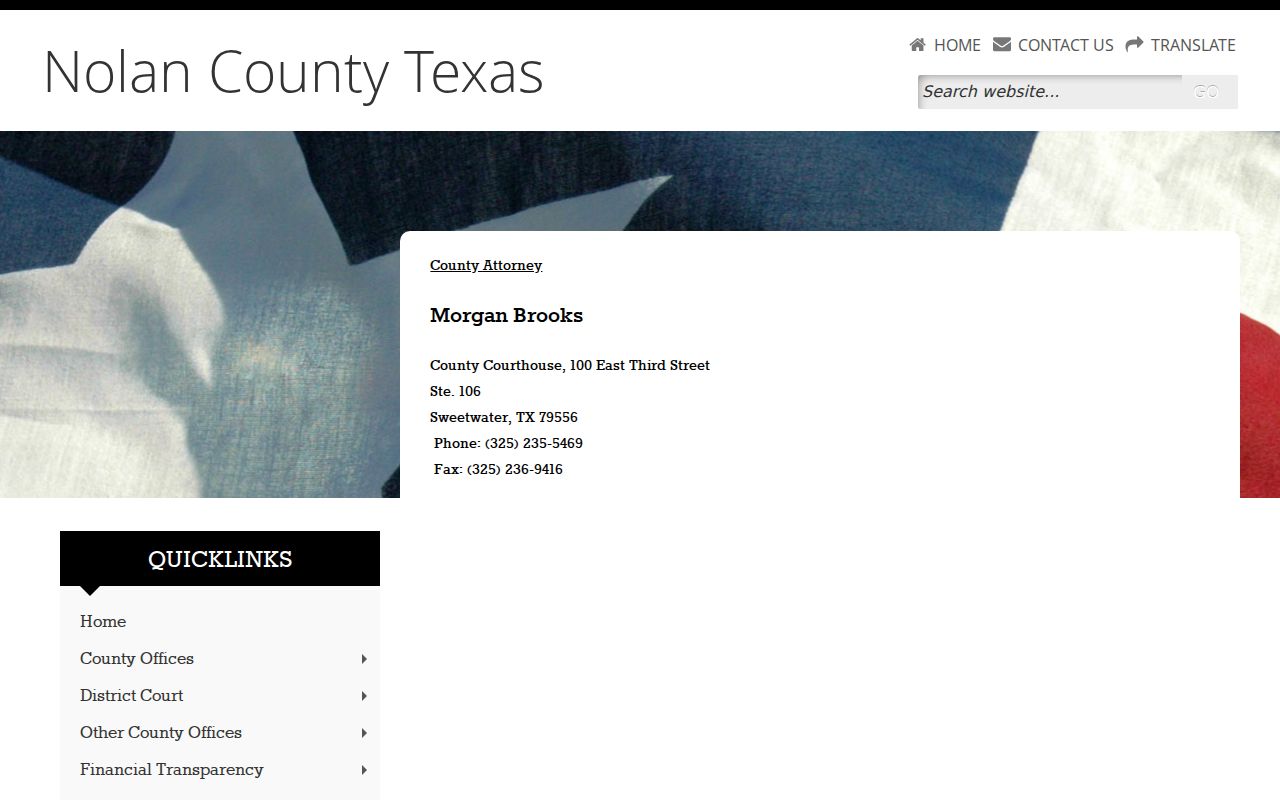 Nolan County criminal case County Attorney contact