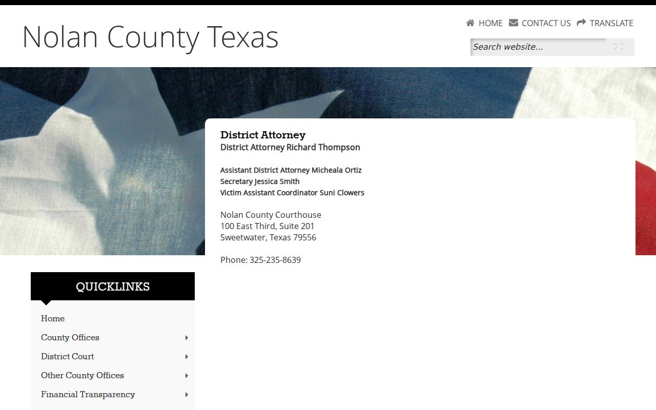 Nolan County criminal court case District Attorney office