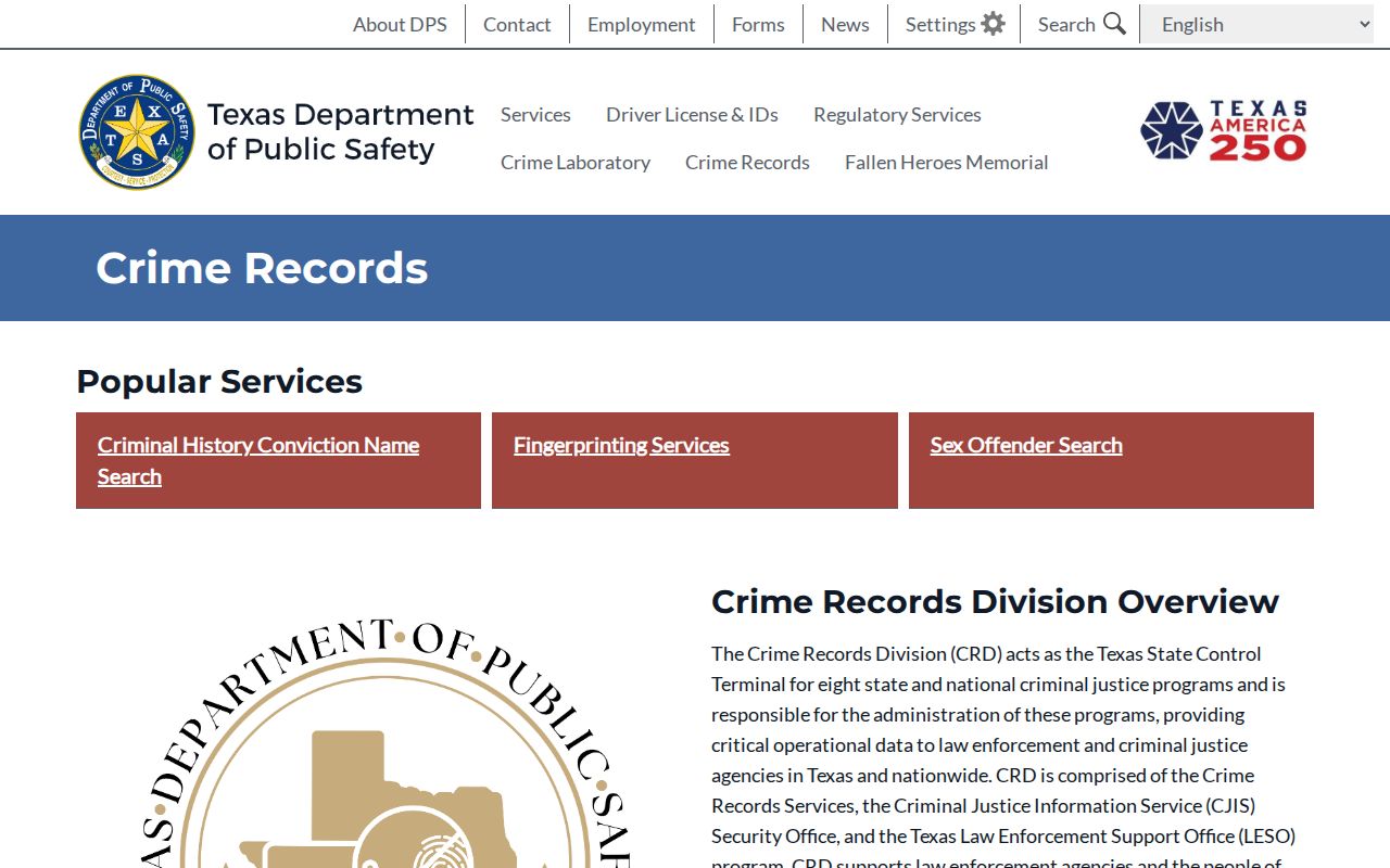 Nolan County criminal history Texas DPS records source